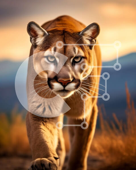 Intra Συλλεκτικό Ξύλινο Παζλ Plywood  4mm - Εκπληκτική εικόνα του Mountain Lion σε φυσικό βιότοπο Σε Ξύλινο Κουτί - Διαστάσεις: 10x10 cm – 25 κομμάτια