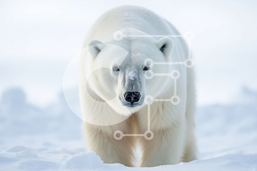 Σετ των 2 Intra Συλλεκτικό Ξύλινο Παζλ Plywood  4mm - Εκπληκτική εικόνα μιας πολικής αρκούδας στο φυσικό της περιβάλλον Σε Ξύλινο Κουτί - Διαστάσεις: 10x10 cm – 25 κομμάτια