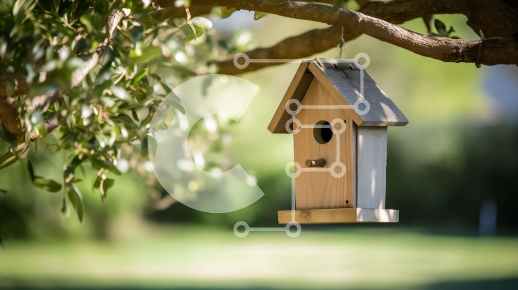 Intra Συλλεκτικό Ξύλινο Παζλ Plywood  4mm - Ξύλινο Birdhouse που κρέμεται από ένα κλαδί δέντρου Σε Ξύλινο Κουτί - Διαστάσεις: 10x10 cm – 25 κομμάτια