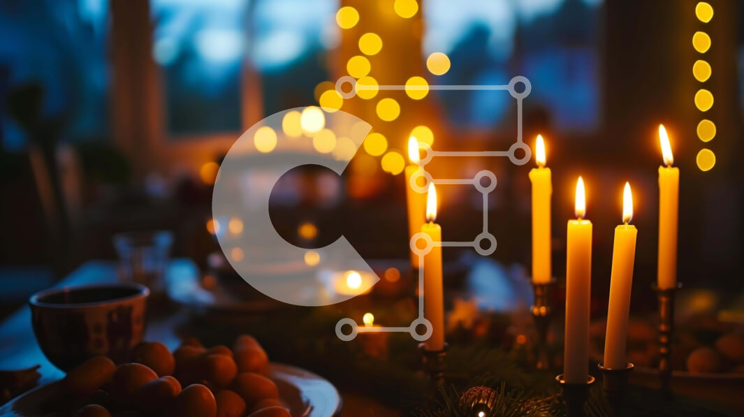 Σετ των 2 Intra Συλλεκτικό Ξύλινο Παζλ Plywood  4mm - Τραπεζαρία υπό το φως των κεριών με διάφορα φρούτα και κύπελλο Σε Ξύλινο Κουτί - Διαστάσεις: 10x10 cm – 25 κομμάτια