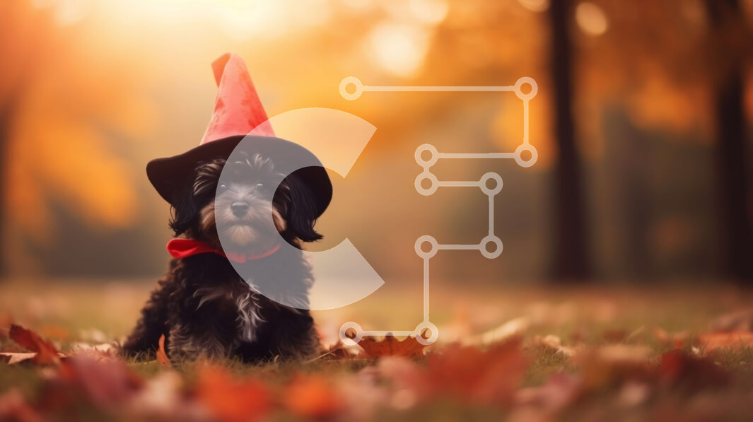 Intra Συλλεκτικό Ξύλινο Παζλ Plywood  4mm - Μικρό σκυλί που φορά το καπέλο μάγισσας Σε Ξύλινο Κουτί - Διαστάσεις: 10x10 cm – 25 κομμάτια