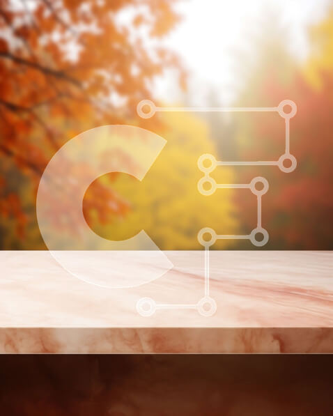 Intra Συλλεκτικό Ξύλινο Παζλ Plywood  4mm - Άδειο μαρμάρινο τραπέζι με φόντο φυλλώματος πτώσης Σε Ξύλινο Κουτί - Διαστάσεις Puzzle: 10x10 cm – 25 κομμάτια