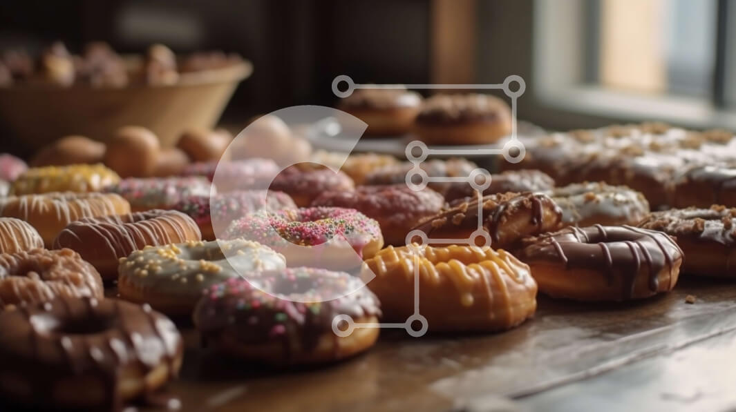 Σετ των 2 Intra Συλλεκτικό Ξύλινο Παζλ Plywood  4mm - Διάφοροι λουκουμάδες σε τραπέζι - Νόστιμες λιχουδιές για κάθε περίσταση Σε Ξύλινο Κουτί - Διαστάσεις: 10x10 cm – 25 κομμάτια