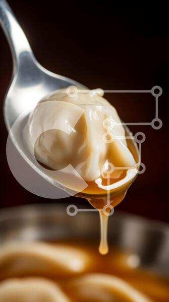 Intra Συλλεκτικό Ξύλινο Παζλ Plywood  4mm - Ανοξείδωτο κουτάλι με σάλτσα και λουκουμάδες Σε Ξύλινο Κουτί - Διαστάσεις: 10x10 cm – 25 κομμάτια