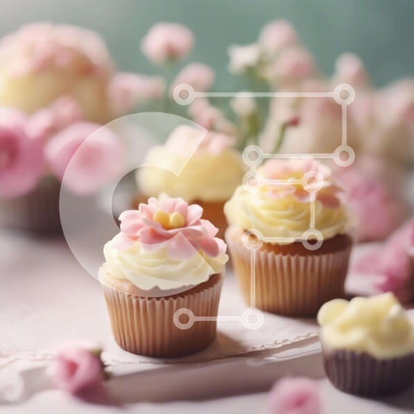 Σετ των 2 Intra Συλλεκτικό Ξύλινο Παζλ Plywood  4mm - Τραπέζι με φρεσκοψημένα cupcakes και επιδόρπια Σε Ξύλινο Κουτί - Διαστάσεις: 10x10 cm – 25 κομμάτια