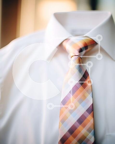 Intra Συλλεκτικό Ξύλινο Παζλ Plywood  4mm - Κομψό λευκό πουκάμισο φόρεμα με διαγώνιο μοτίβο γραβάτα Σε Ξύλινο Κουτί - Διαστάσεις Puzzle: 10x10 cm – 25 κομμάτια