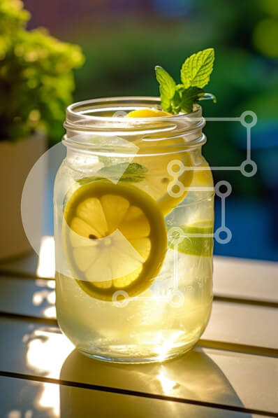 Σετ των 2 Intra Συλλεκτικό Ξύλινο Παζλ Plywood  4mm - Δροσιστικό Mason βάζο λεμονάδας σε ξύλινο τραπέζι Σε Ξύλινο Κουτί - Διαστάσεις: 10x10 cm – 25 κομμάτια