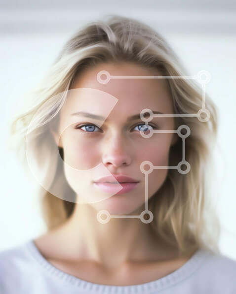 Intra Συλλεκτικό Ξύλινο Παζλ Plywood  4mm - Πορτρέτο μιας όμορφης ξανθιάς γυναίκας με μπλε μάτια Σε Ξύλινο Κουτί - Διαστάσεις Puzzle: 10x10 cm – 25 κομμάτια