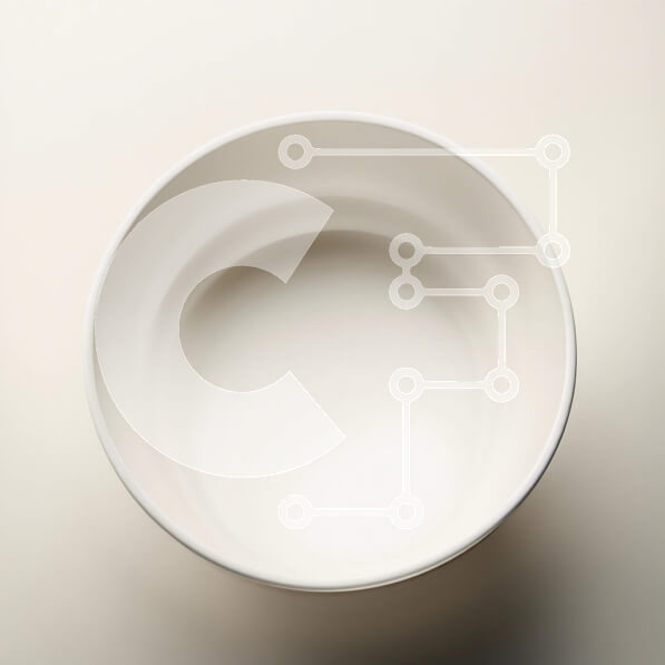 Intra Συλλεκτικό Ξύλινο Παζλ Plywood  4mm - Μινιμαλιστικό λευκό μπολ σε καθαρή επιφάνεια Σε Ξύλινο Κουτί - Διαστάσεις: 10x10 cm – 25 κομμάτια