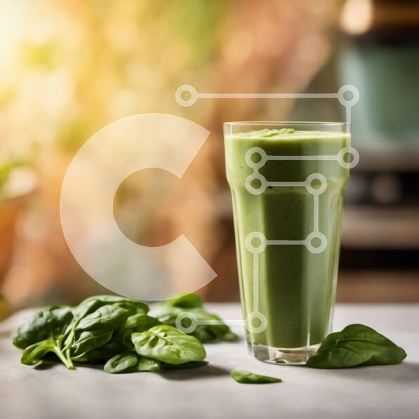 Σετ των 2 Intra Συλλεκτικό Ξύλινο Παζλ Plywood  4mm - Πράσινο Smoothie με φύλλα σπανακιού Σε Ξύλινο Κουτί - Διαστάσεις: 10x10 cm – 25 κομμάτια