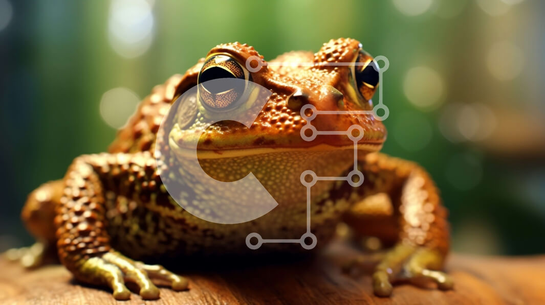 Intra Συλλεκτικό Ξύλινο Παζλ Plywood  4mm - Κοντινή εικόνα ενός βατράχου με μεγάλα μάτια και τραχύ δέρμα Σε Ξύλινο Κουτί - Διαστάσεις: 10x10 cm – 25 κομμάτια