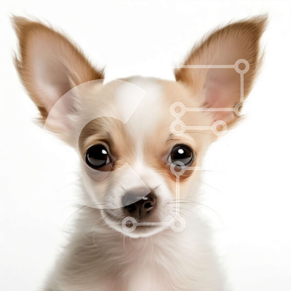 Intra Συλλεκτικό Ξύλινο Παζλ Plywood  4mm - Χαριτωμένη εικόνα ενός σκύλου Τσιουάουα με μεγάλα καστανά μάτια Σε Ξύλινο Κουτί - Διαστάσεις: 10x10 cm – 25 κομμάτια