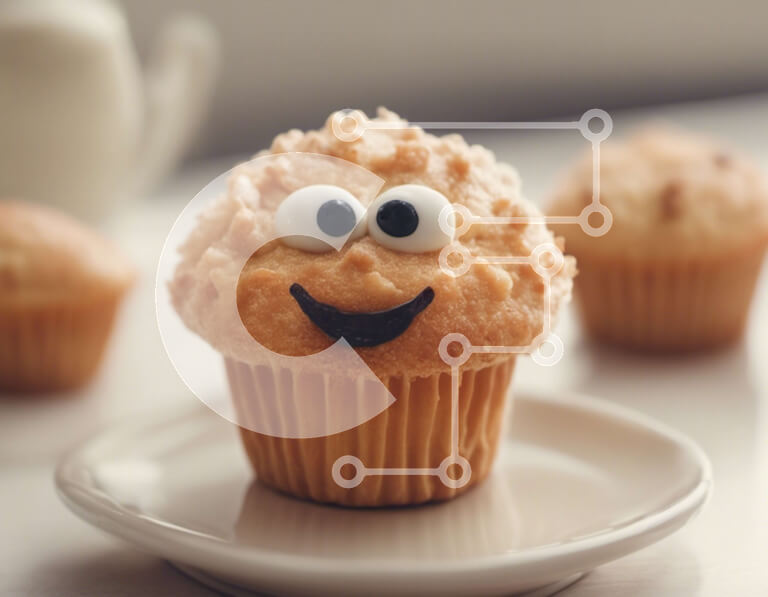 Σετ των 2 Intra Συλλεκτικό Ξύλινο Παζλ Plywood  4mm - Googly Eyes Cupcake με φλιτζάνια τσαγιού Σε Ξύλινο Κουτί - Διαστάσεις: 10x10 cm – 25 κομμάτια