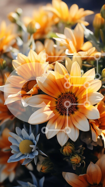 Σετ των 2 Intra Συλλεκτικό Ξύλινο Παζλ Plywood  4mm - Όμορφο μπουκέτο με ηλιοτρόπια και μαργαρίτες σε ένα ρουστίκ ξύλινο τραπέζι Σε Ξύλινο Κουτί - Διαστάσεις: 10x10 cm – 25 κομμάτια