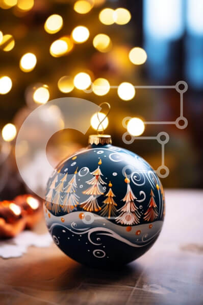 Intra Συλλεκτικό Ξύλινο Παζλ Plywood  4mm - Στολίδι με σχέδιο δέντρου - Στολισμός τραπεζιού Σε Ξύλινο Κουτί - Διαστάσεις: 10x10 cm – 25 κομμάτια