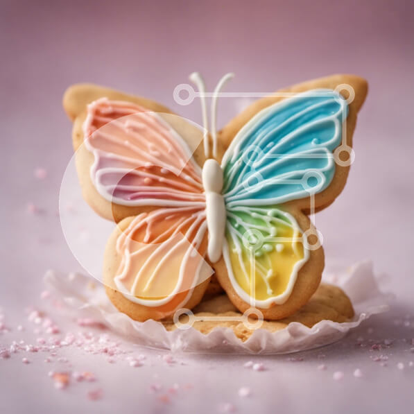 Σετ των 2 Intra Συλλεκτικό Ξύλινο Παζλ Plywood  4mm - Μπισκότο σε σχήμα πεταλούδας με πολύχρωμο πάγωμα Σε Ξύλινο Κουτί - Διαστάσεις: 10x10 cm – 25 κομμάτια