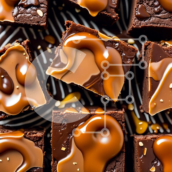 Σετ των 2 Intra Συλλεκτικό Ξύλινο Παζλ Plywood  4mm - Παρακμιακό και νόστιμο Brownie σοκολάτας με σάλτσα καραμέλας Σε Ξύλινο Κουτί - Διαστάσεις: 10x10 cm – 25 κομμάτια