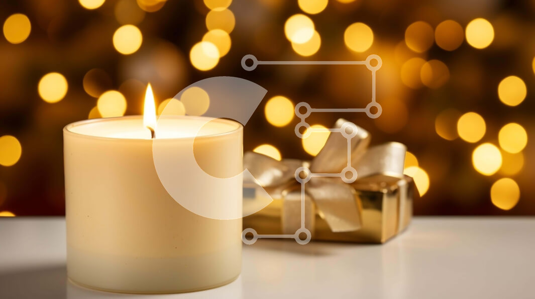 Intra Συλλεκτικό Ξύλινο Παζλ Plywood  4mm - Κουτί κεριών και δώρου σε φόντο φωτισμένου τραπεζιού Σε Ξύλινο Κουτί - Διαστάσεις: 10x10 cm – 25 κομμάτια