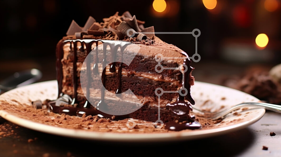 Σετ των 2 Intra Συλλεκτικό Ξύλινο Παζλ Plywood  4mm - Λαχταριστό κέικ σοκολάτας με σάλτσα σοκολάτας Σε Ξύλινο Κουτί - Διαστάσεις: 10x10 cm – 25 κομμάτια