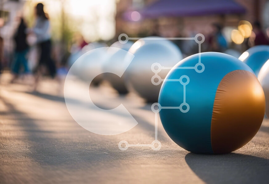 Intra Συλλεκτικό Ξύλινο Παζλ Plywood  4mm - Ομάδα μπλε και ασημένιων σφαιρών στην οδό Σε Ξύλινο Κουτί - Διαστάσεις Puzzle: 10x10 cm – 25 κομμάτια