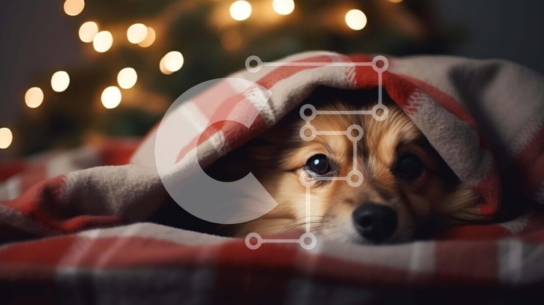 Intra Συλλεκτικό Ξύλινο Παζλ Plywood  4mm - Αξιολάτρευτο σκυλί κάτω από κουβέρτα Σε Ξύλινο Κουτί - Διαστάσεις: 10x10 cm – 25 κομμάτια