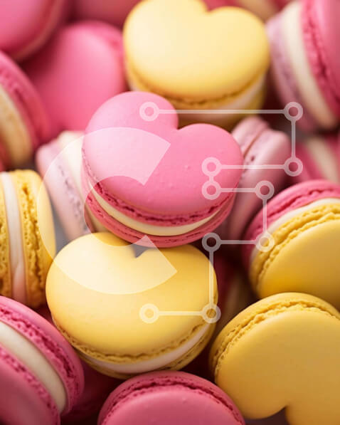 Σετ των 2 Intra Συλλεκτικό Ξύλινο Παζλ Plywood  4mm - Αμυγδαλωτά σε σχήμα καρδιάς σε ροζ, κίτρινο και λευκό Σε Ξύλινο Κουτί - Διαστάσεις: 10x10 cm – 25 κομμάτια