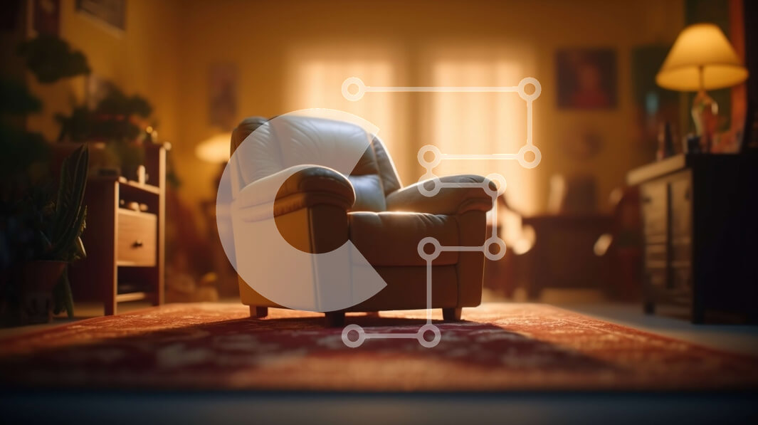 Intra Συλλεκτικό Ξύλινο Παζλ Plywood  4mm - Άνετο σαλόνι με καφέ δερμάτινη καρέκλα και κόκκινο χαλί Σε Ξύλινο Κουτί - Διαστάσεις Puzzle: 10x10 cm – 25 κομμάτια