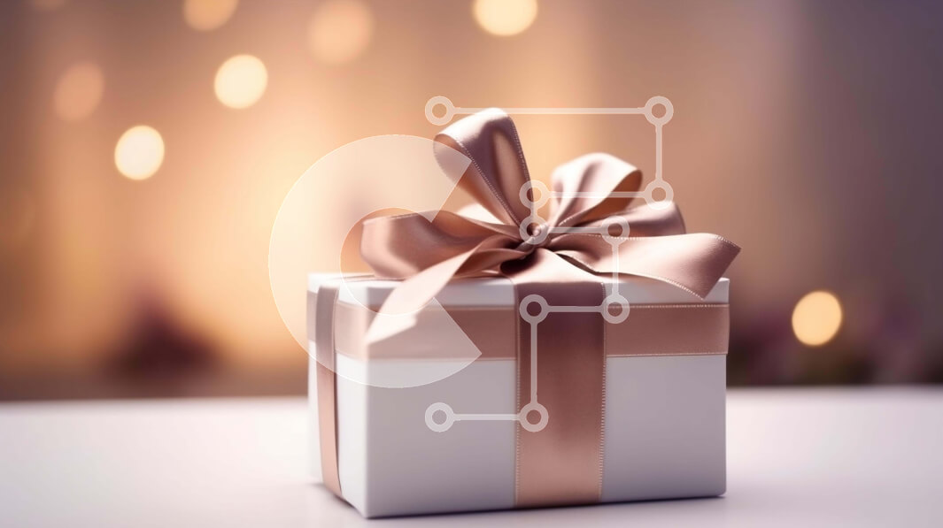 Intra Συλλεκτικό Ξύλινο Παζλ Plywood  4mm - Λευκό κουτί δώρου με ροζ κορδέλα και πολύχρωμα φωτάκια Σε Ξύλινο Κουτί - Διαστάσεις Puzzle: 10x10 cm – 25 κομμάτια