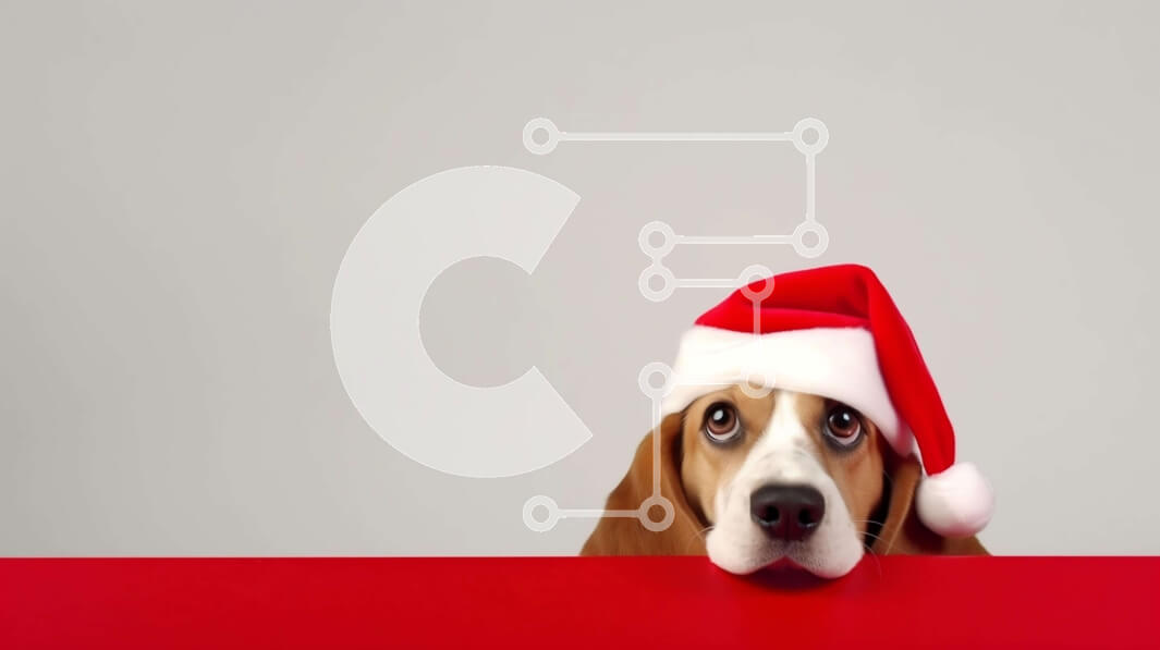 Intra Συλλεκτικό Ξύλινο Παζλ Plywood  4mm - Σκύλος Beagle με καπέλο Άγιου Βασίλη που κρυφοκοιτάζει Σε Ξύλινο Κουτί - Διαστάσεις: 10x10 cm – 25 κομμάτια