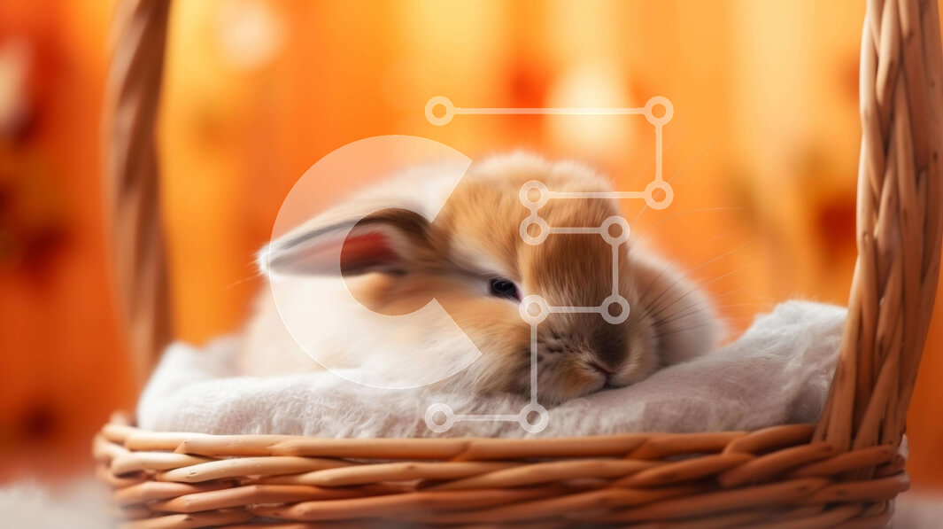 Intra Συλλεκτικό Ξύλινο Παζλ Plywood  4mm - Καφέ λαγουδάκι σε ένα καλάθι Σε Ξύλινο Κουτί - Διαστάσεις: 10x10 cm – 25 κομμάτια