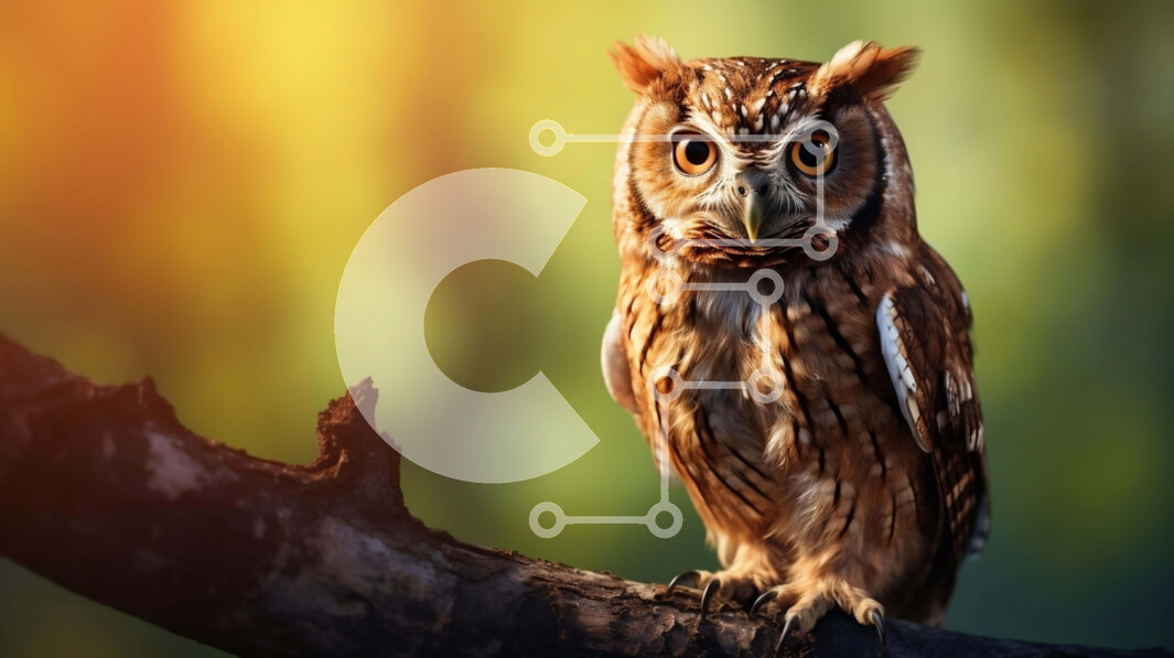 Intra Συλλεκτικό Ξύλινο Παζλ Plywood  4mm - Κουκουβάγια σκαρφαλωμένη στο κλαδί δέντρου τη νύχτα Σε Ξύλινο Κουτί - Διαστάσεις: 10x10 cm – 25 κομμάτια