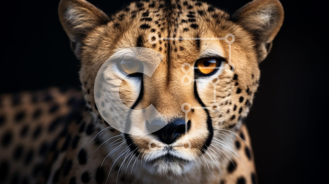 Intra Συλλεκτικό Ξύλινο Παζλ Plywood  4mm - Τσίτα με κίτρινα μάτια κοιτάζοντας την κάμερα Σε Ξύλινο Κουτί - Διαστάσεις: 10x10 cm – 25 κομμάτια