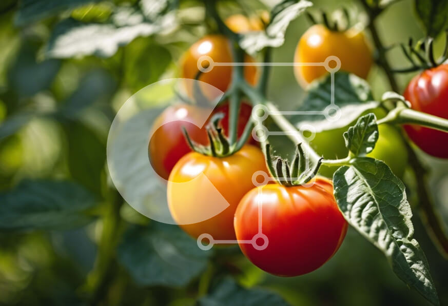 Σετ των 2 Intra Συλλεκτικό Ξύλινο Παζλ Plywood  4mm - Βιολογικό φυτό ντομάτας με κόκκινες και κίτρινες ντομάτες Σε Ξύλινο Κουτί - Διαστάσεις: 10x10 cm – 25 κομμάτια