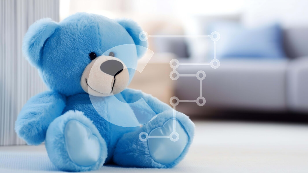 Intra Συλλεκτικό Ξύλινο Παζλ Plywood  4mm - Μπλε αρκουδάκι μπροστά από την ανοιχτή πόρτα Σε Ξύλινο Κουτί - Διαστάσεις: 10x10 cm – 25 κομμάτια