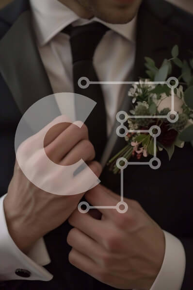 Intra Συλλεκτικό Ξύλινο Παζλ Plywood  4mm - Άνδρας με μαύρο κοστούμι που προσαρμόζει μπουτονιέρα για εκδήλωση Σε Ξύλινο Κουτί - Διαστάσεις Puzzle: 10x10 cm – 25 κομμάτια