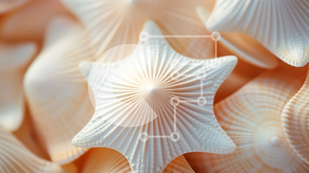 Intra Συλλεκτικό Ξύλινο Παζλ Plywood  4mm - Κοντινό πλάνο από κοχύλια που διατάσσονται σε κυκλικό μοτίβο Σε Ξύλινο Κουτί - Διαστάσεις: 10x10 cm – 25 κομμάτια