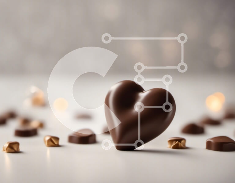 Σετ των 2 Intra Συλλεκτικό Ξύλινο Παζλ Plywood  4mm - Μπάρα σοκολάτας σε σχήμα καρδιάς και χρυσές καραμέλες Σε Ξύλινο Κουτί - Διαστάσεις: 10x10 cm – 25 κομμάτια