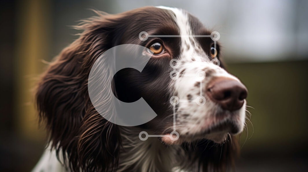 Σετ των 2 Intra Συλλεκτικό Ξύλινο Παζλ Plywood  4mm - Καφέ και λευκό σκυλί με δισκέτα αυτιά Σε Ξύλινο Κουτί - Διαστάσεις: 10x10 cm – 25 κομμάτια