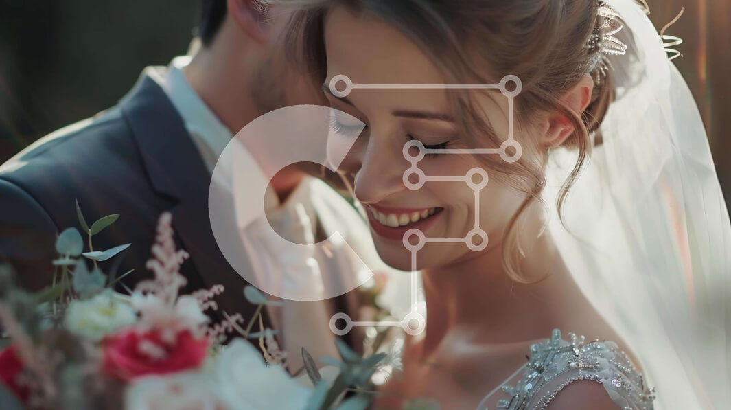 Intra Συλλεκτικό Ξύλινο Παζλ Plywood  4mm - Νεόνυμφο ζευγάρι κρατώντας τα χέρια στο φως του ήλιου Σε Ξύλινο Κουτί - Διαστάσεις: 10x10 cm – 25 κομμάτια