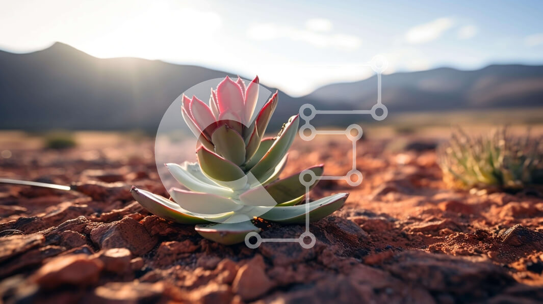 Intra Συλλεκτικό Ξύλινο Παζλ Plywood  4mm - Ζωντανό κόκκινο φυτό στην έρημο Σε Ξύλινο Κουτί - Διαστάσεις: 10x10 cm – 25 κομμάτια