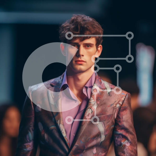 Σετ των 2 Intra Συλλεκτικό Ξύλινο Παζλ Plywood  4mm - Μοντέλο με φλοράλ στάμπα κοστούμι στην πασαρέλα Σε Ξύλινο Κουτί - Διαστάσεις: 10x10 cm – 25 κομμάτια