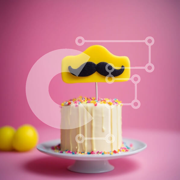 Σετ των 2 Intra Συλλεκτικό Ξύλινο Παζλ Plywood  4mm - Κίτρινο κέικ μουστάκι στο άσπρο πιάτο Σε Ξύλινο Κουτί - Διαστάσεις: 10x10 cm – 25 κομμάτια