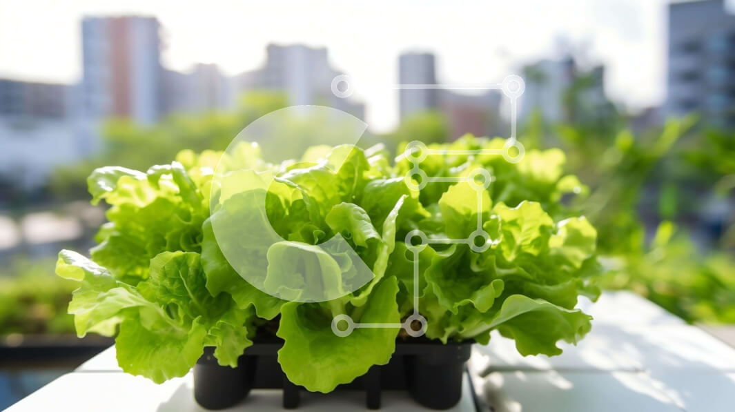 Intra Συλλεκτικό Ξύλινο Παζλ Plywood  4mm - Φυτό μαρουλιού σε γλάστρα σε αστικό περιβάλλον Σε Ξύλινο Κουτί - Διαστάσεις: 10x10 cm – 25 κομμάτια