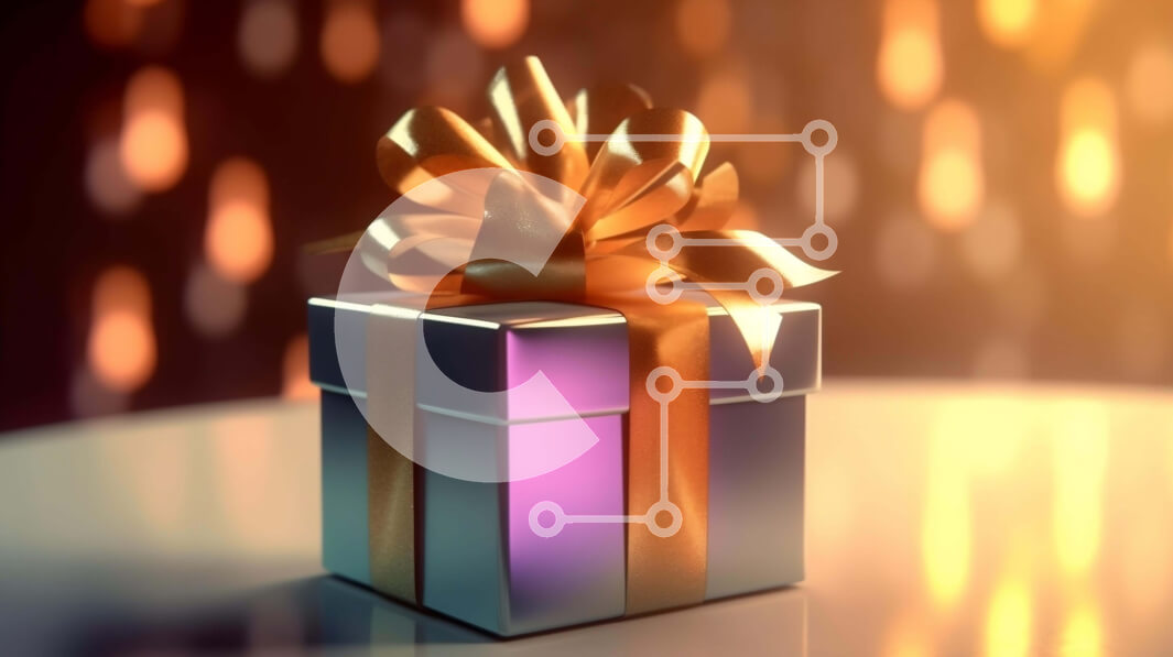 Intra Συλλεκτικό Ξύλινο Παζλ Plywood  4mm - Ασημένιο κουτί δώρου με πορτοκαλί κορδέλα στο τραπέζι Σε Ξύλινο Κουτί - Διαστάσεις: 10x10 cm – 25 κομμάτια