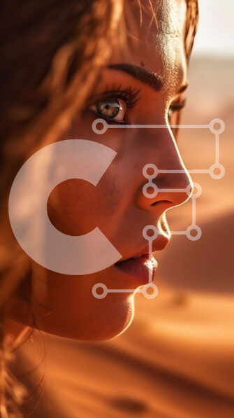 Σετ των 2 Intra Συλλεκτικό Ξύλινο Παζλ Plywood  4mm - Εκπληκτική φωτογραφία ηλιοβασιλέματος γυναίκας στην έρημο Σε Ξύλινο Κουτί - Διαστάσεις: 10x10 cm – 25 κομμάτια