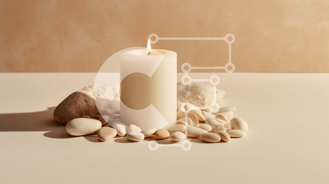 Intra Συλλεκτικό Ξύλινο Παζλ Plywood  4mm - Όμορφη εικόνα ενός λευκού κεριού με φλόγα που τρεμοπαίζει σε μπεζ επιφάνεια Σε Ξύλινο Κουτί - Διαστάσεις Puzzle: 10x10 cm – 25 κομμάτια