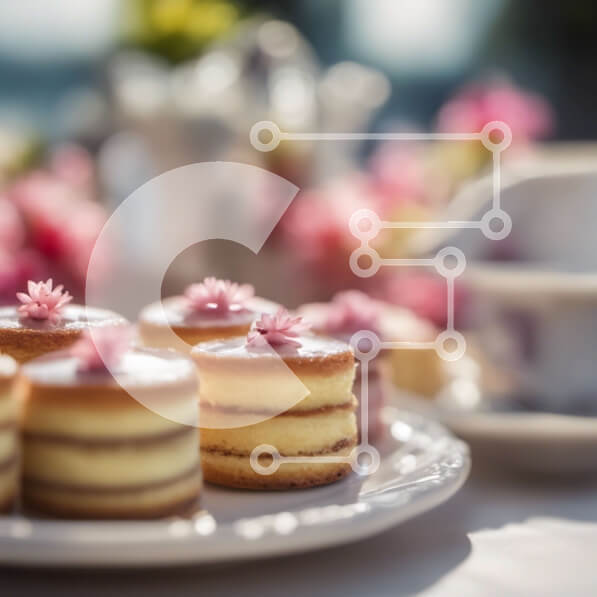 Σετ των 2 Intra Συλλεκτικό Ξύλινο Παζλ Plywood  4mm - Λαχταριστά κέικ με ροζ γλάσο και λουλούδια Σε Ξύλινο Κουτί - Διαστάσεις: 10x10 cm – 25 κομμάτια