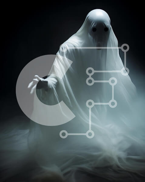 Intra Συλλεκτικό Ξύλινο Παζλ Plywood  4mm - Φανταστική φιγούρα που κάθεται στο έδαφος με σηκωμένα χέρια μπροστά από ομίχλη ή ομίχλη Σε Ξύλινο Κουτί - Διαστάσεις Puzzle: 10x10 cm – 25 κομμάτια