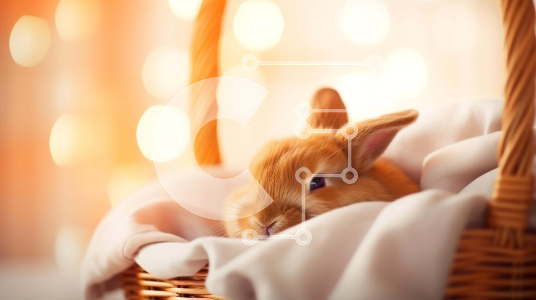 Intra Συλλεκτικό Ξύλινο Παζλ Plywood  4mm - Αξιολάτρευτο καφέ κουνελάκι σε καλάθι με λευκές κουβέρτες και φωτάκια Σε Ξύλινο Κουτί - Διαστάσεις: 10x10 cm – 25 κομμάτια