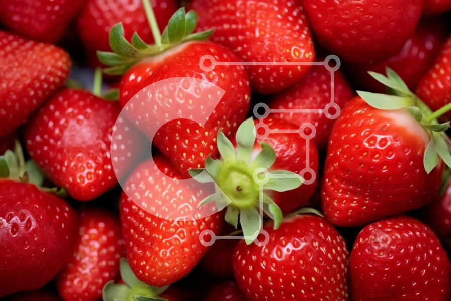 Σετ των 2 Intra Συλλεκτικό Ξύλινο Παζλ Plywood  4mm - Κοντινό πλάνο κόκκινες φράουλες Σε Ξύλινο Κουτί - Διαστάσεις: 10x10 cm – 25 κομμάτια